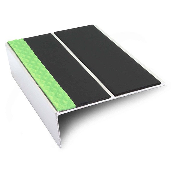 Aluminium Stair Nosing Edge Trim 85mm x 32mm Non Slip With Pvc Insert Tredsafe
