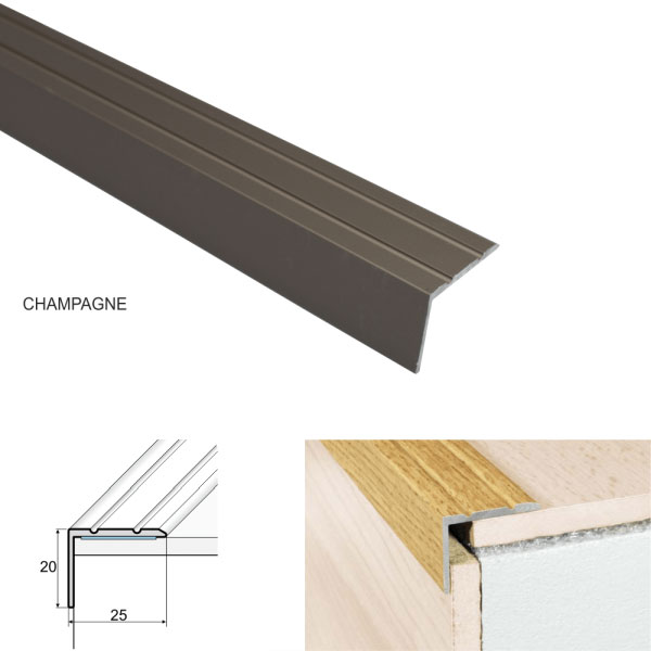 Aluminium Stair Nosing For Stairs Edge Protection Self Adhesive