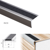 Anodised Aluminium Stairs Nosing Edge Trim With Anti-Slip Tape