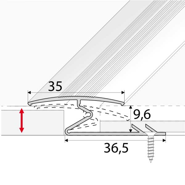 Aluminium Z Profiles For Joining Carpet to Wood Aluminium