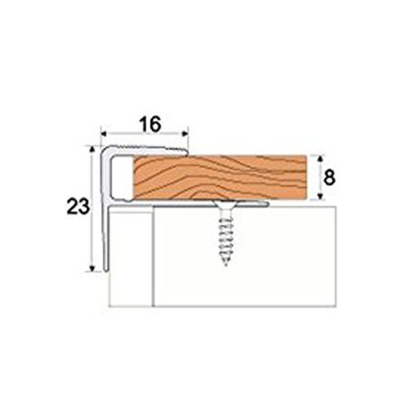 Anodised Aluminium Carpet Profile Edge Nosing Cover Strip