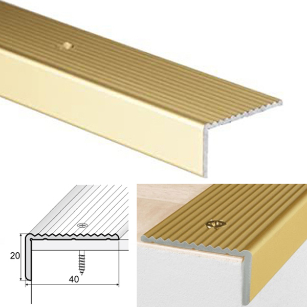 Anodised Aluminium Non Slip Stair Nosing Edge Trim