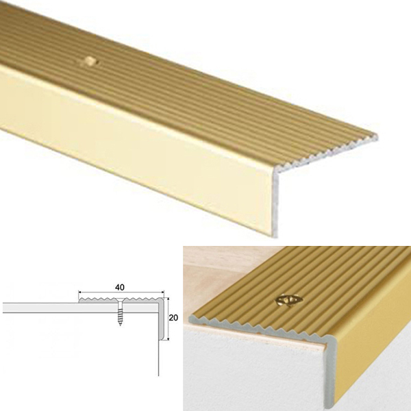 Anodised Aluminium Non Slip Stair Nosing Edge Trim