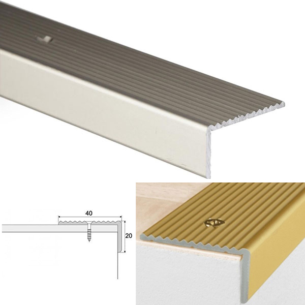 Anodised Aluminium Non Slip Stair Nosing Edge Trim