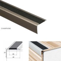 Anodised Aluminium Stairs Nosing Edge Trim With Anti-Slip Tape