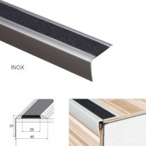 Anodised Aluminium Stairs Nosing Edge Trim With Anti-Slip Tape