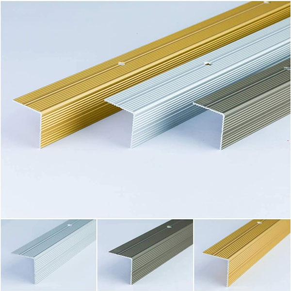 Anti Slip Anodised Aluminium Ribbed Treads Stair Nosing Edge Trim