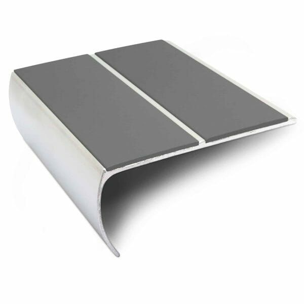 Commercial Stair Nosing 87mm x 40mm  Aluminium Edge Trim With Anti Slip Pvc Insert