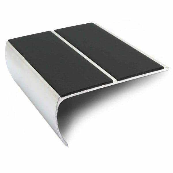 Commercial Stair Nosing 87mm x 40mm  Aluminium Edge Trim With Anti Slip Pvc Insert