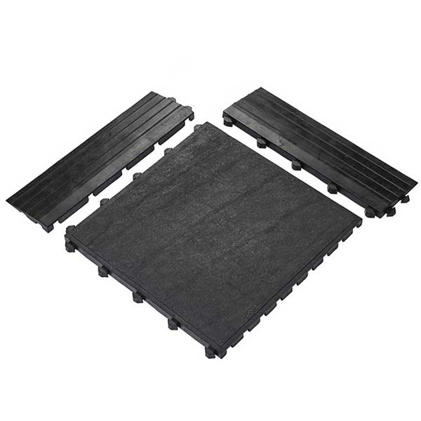 Anti-Slip Durable Loose Lay Rubber Tile with Accessories 