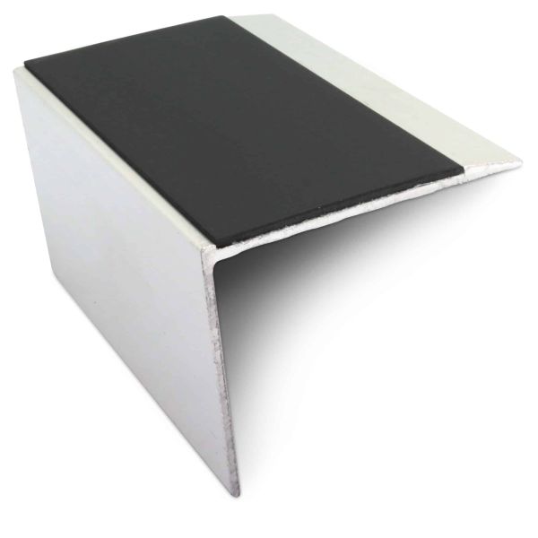 Stair Nosing Edge Trim 67mm x 55mm Aluminium With Anti Slip Pvc Insert DDA Compliant