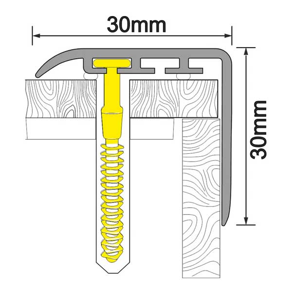 Anti-Slip UPVC Stair Nosing for Stair Treads