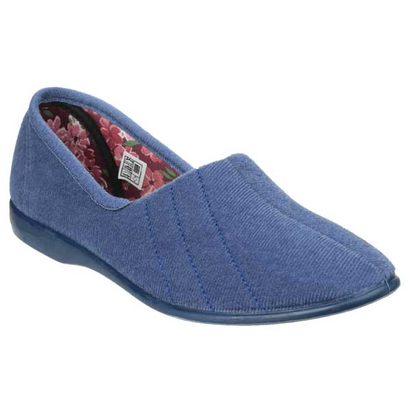 Audrey Floral Lined Velour Slippers
