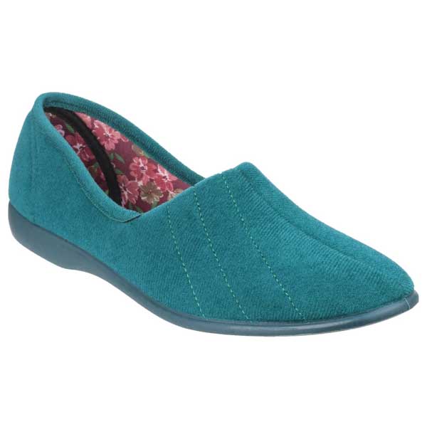Audrey Floral Lined Velour Slippers