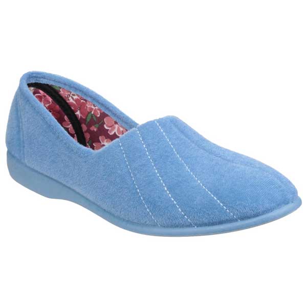 Audrey Floral Lined Velour Slippers