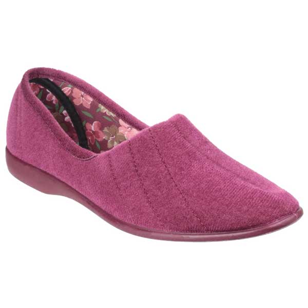Audrey Floral Lined Velour Slippers