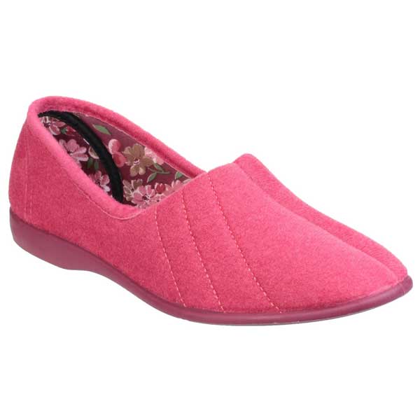 Audrey Floral Lined Velour Slippers