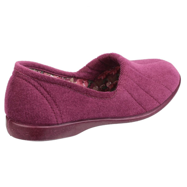 Audrey Ladies Velour Floral Print Slippers