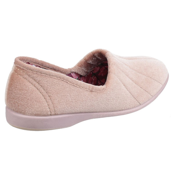 Audrey Ladies Velour Floral Print Slippers
