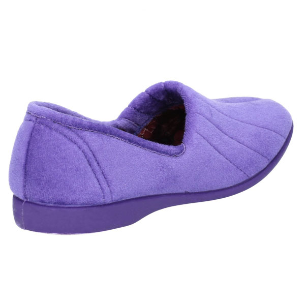 Audrey Ladies Velour Floral Print Slippers