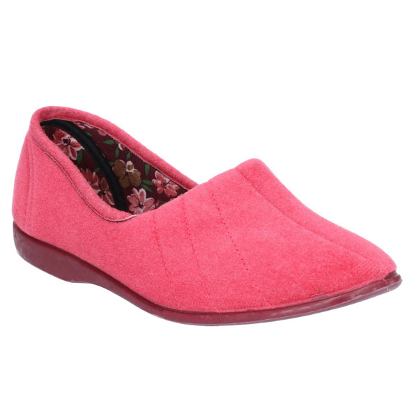 Audrey Ladies Velour Floral Print Slippers