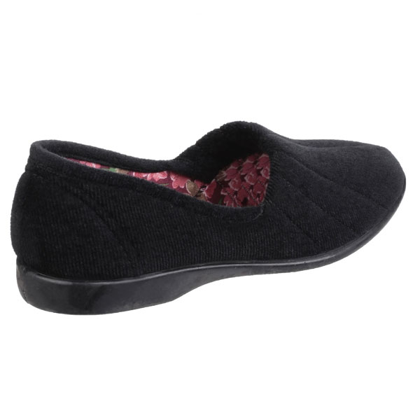 Audrey Ladies Velour Floral Print Slippers
