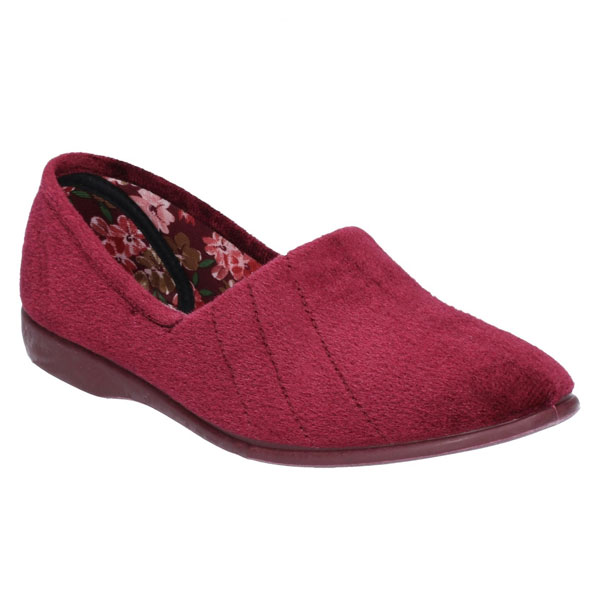 Audrey Ladies Velour Floral Print Slippers