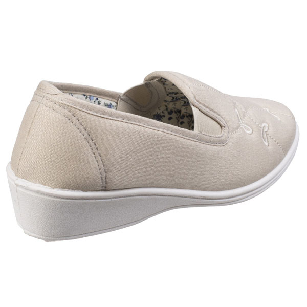 Bessie Twin Gusset Canvas Slip On Shoe