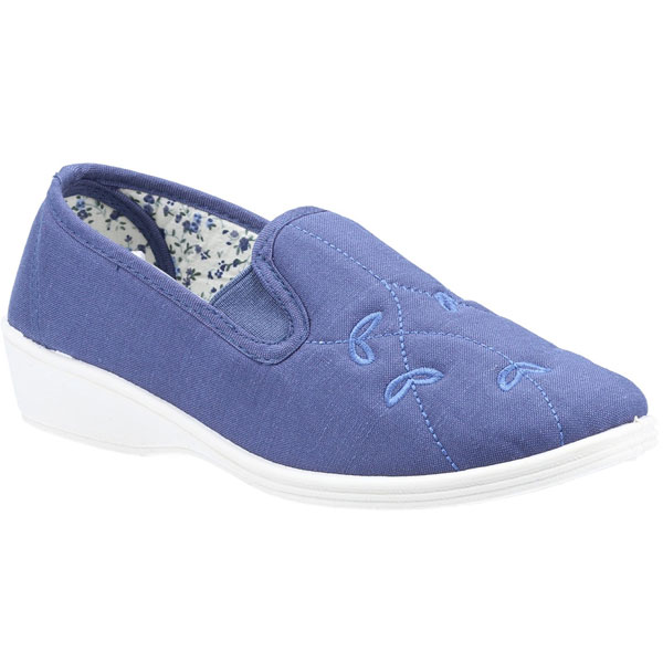 Bessie Twin Gusset Canvas Slip On Shoe