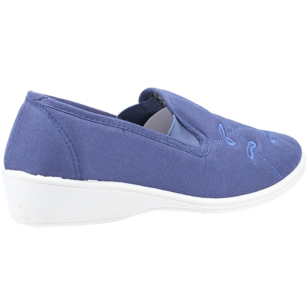 Bessie Twin Gusset Canvas Slip On Shoe