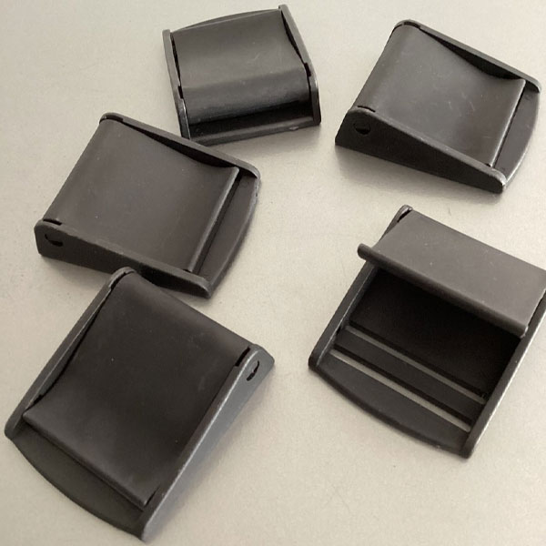 Black Plastic Cam Lever Flap Buckle - 50mm Wide Strap