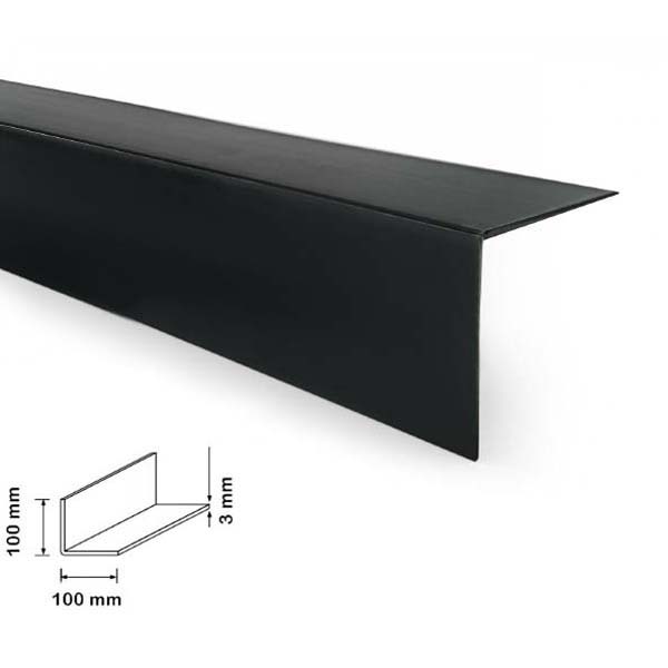 Black PVC Plastic Corner 90 Degree Angle Trim 2.44m Long