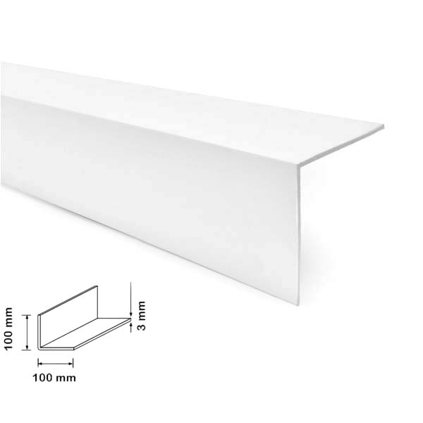 White Plastic PVC Corner 90 Degree Angle Trim 1m Long 