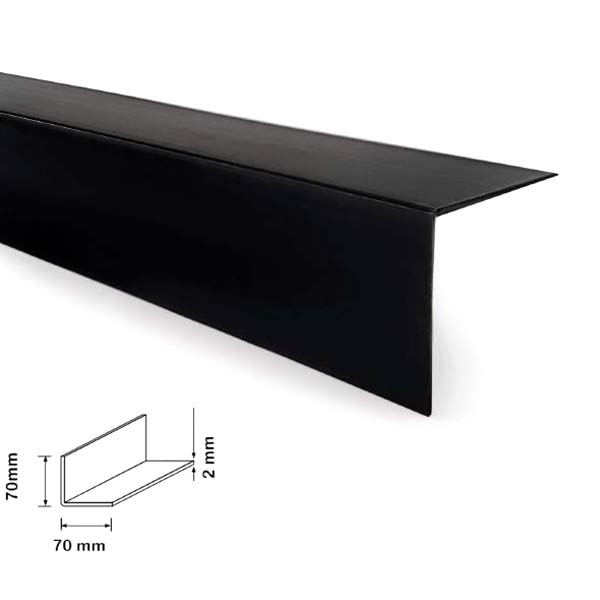 Black PVC Plastic Corner 90 Degree Angle Trim 2.44m Long