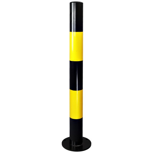 Black/Yellow Round Parking Barriers for Commercial or Private Use