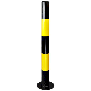 Black/Yellow Round Parking Barriers for Commercial or Private Use