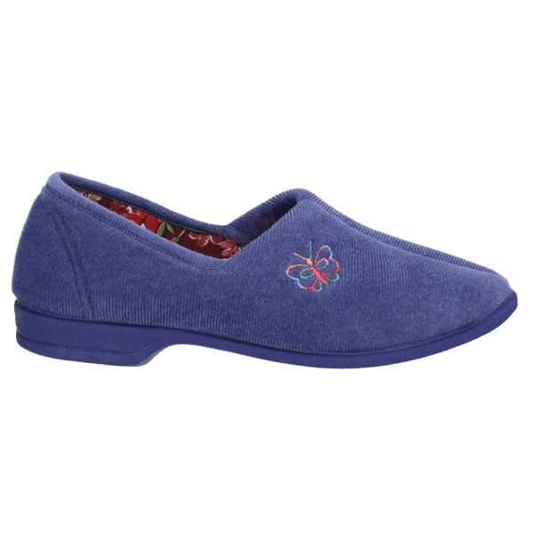 Bouquet Floral Lined Soft Velour Slippers