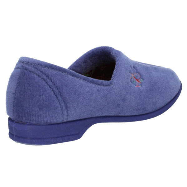 Bouquet Floral Lined Soft Velour Slippers