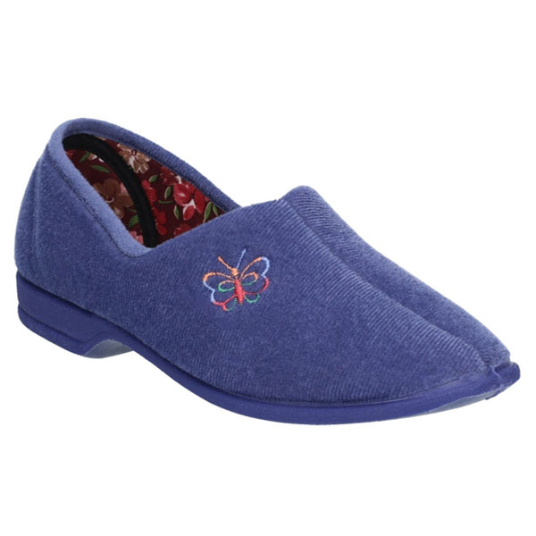 Bouquet Floral Lined Soft Velour Slippers