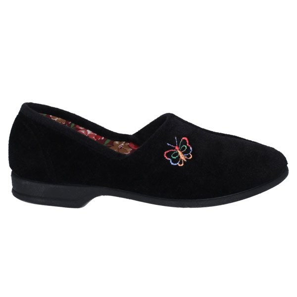Bouquet Floral Lined Soft Velour Slippers