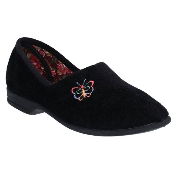 Bouquet Floral Lined Soft Velour Slippers
