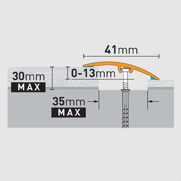 Brushed Anodised Aluminium Door Threshold Floor Bar Edge Trim