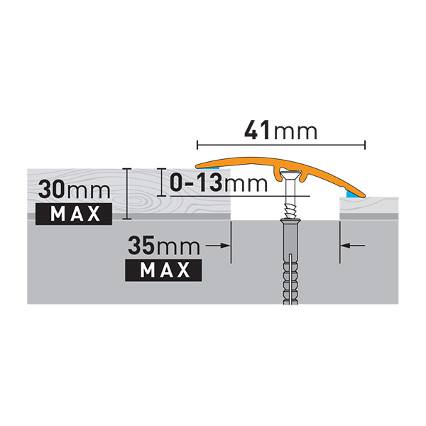 Brushed Anodised Aluminium Door Threshold Floor Bar Edge Trim