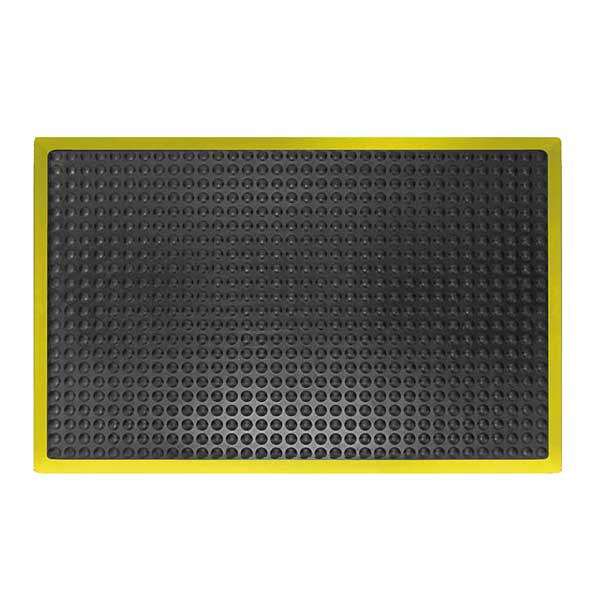 Anti-Fatigue Mat with Yellow Safety Edges for Dry Workspaces