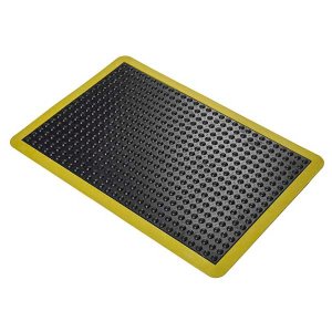 Anti-Fatigue Mat with Yellow Safety Edges for Dry Workspaces
