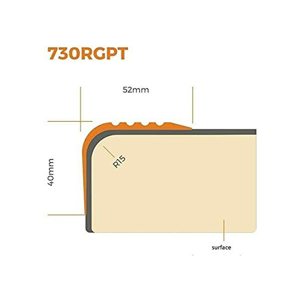 Bullnose Non Slip Stair Nosing 52mm x 40mm PVC Rubber Angle Step Edge