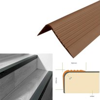 Bullnose Non Slip Stair Nosing 52mm x 40mm PVC Rubber Angle Step Edge