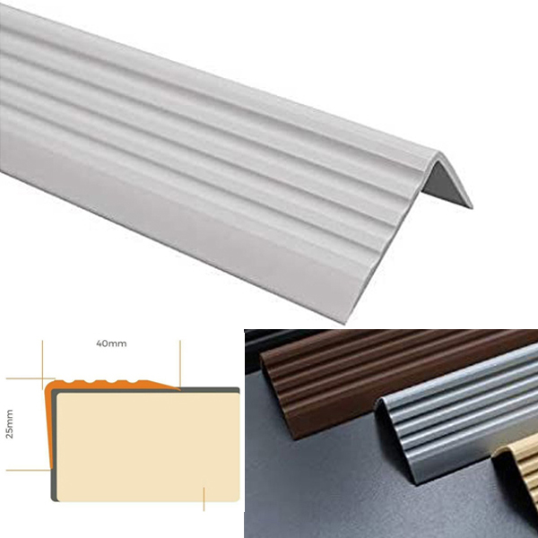 Bullnose Self Adhesive Stair Nosing 40mm x 25mm Rubber Angle Step Edge