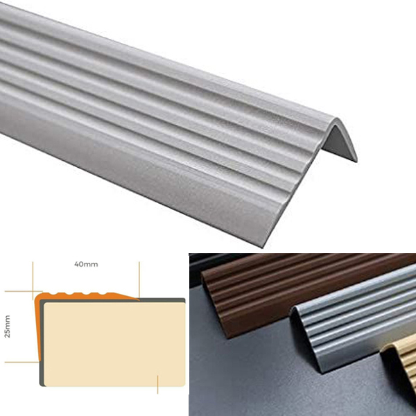 Bullnose Self Adhesive Stair Nosing 40mm x 25mm Rubber Angle Step Edge