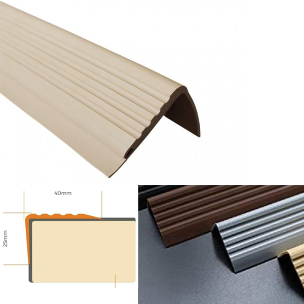 Bullnose Self Adhesive Stair Nosing 40mm x 25mm Rubber Angle Step Edge